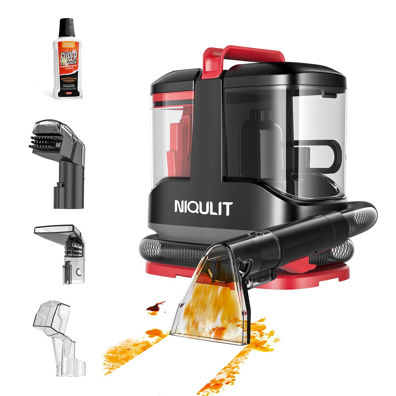 Deep Cleaning Cleaner Machine for Area Rugs Carpet Couch Car Pets with Brushhead and Solution