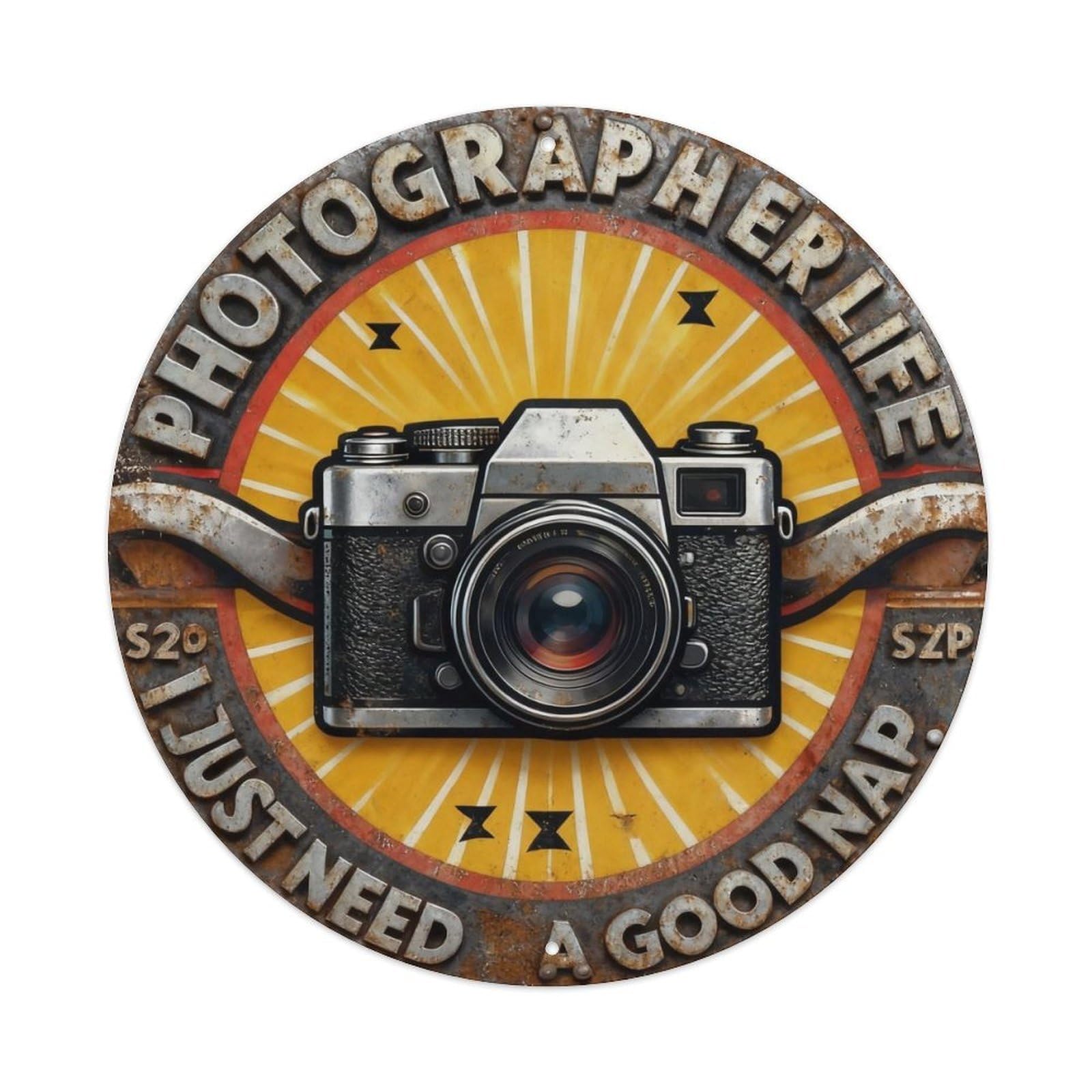 Vintage Photographer Life Metal Tin Sign Plaque