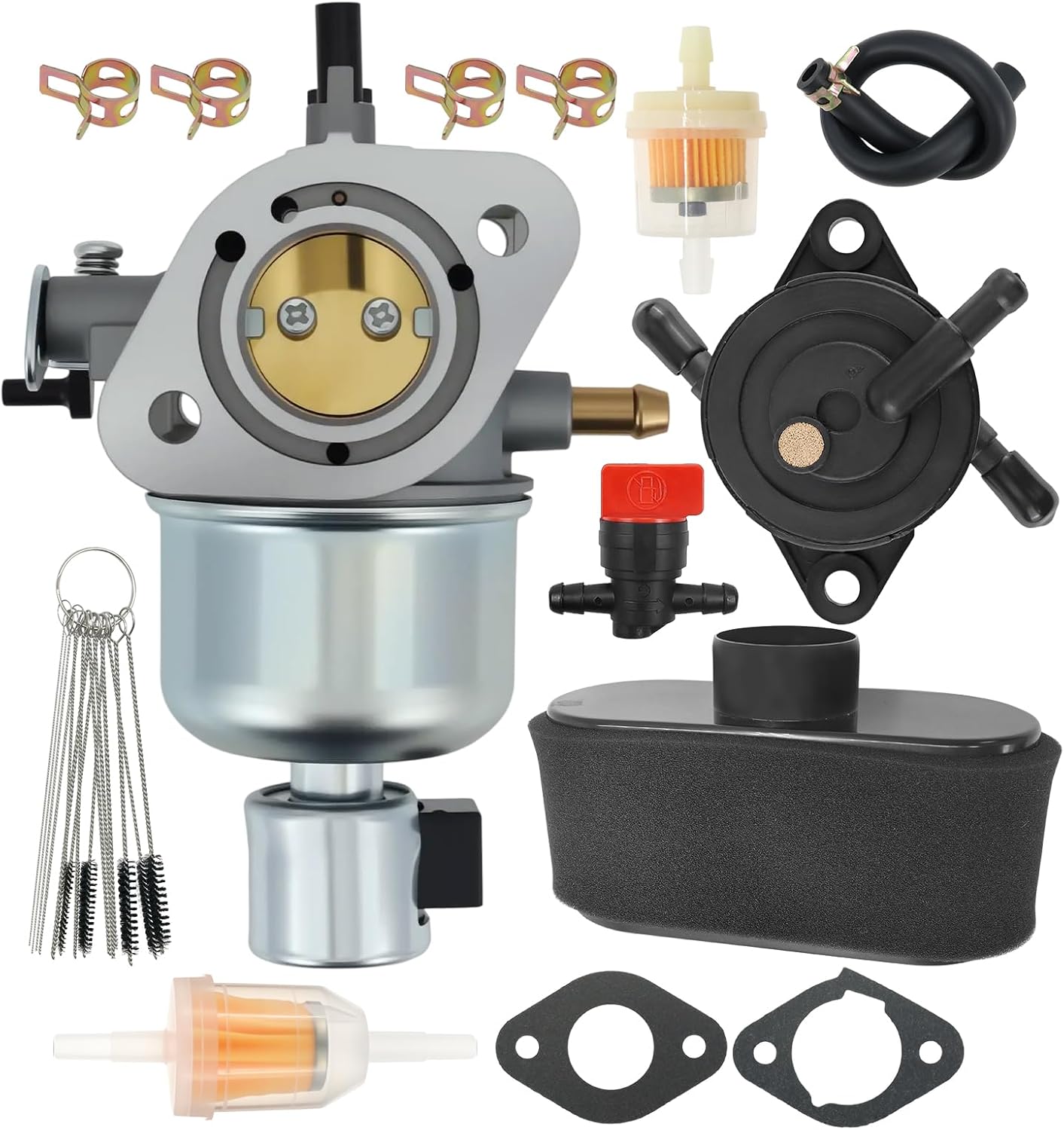 15004-0827 Carburetor for Kawasaki Specific FS481V FH580V FS541V FR600V FS600V Engine for John Deere X300 X300R 15004-0822 15004-7060 15004-7053 15004-0818 With Air Filter & Fuel Pump