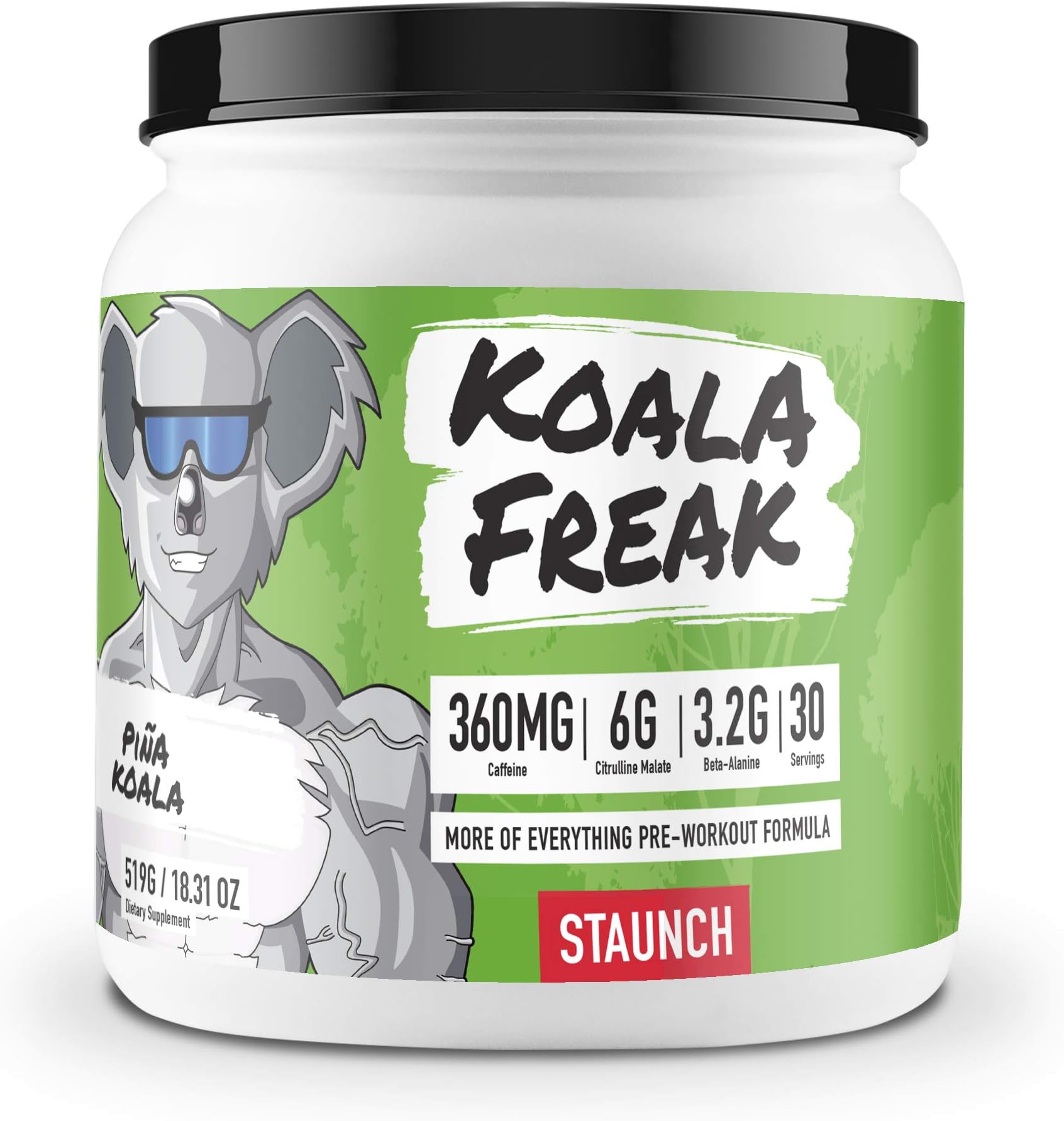 Staunch Pre-Workout Koala Freak (Pina Koala) 30 Servings