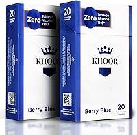 Vista 1 de KHOOR Cigarrillos a base de hierbas, 2 paquetes de azul baya, no adictivos, sin tabaco y sin nicotina, sustituto de cigarrillo tradicional, sabor a