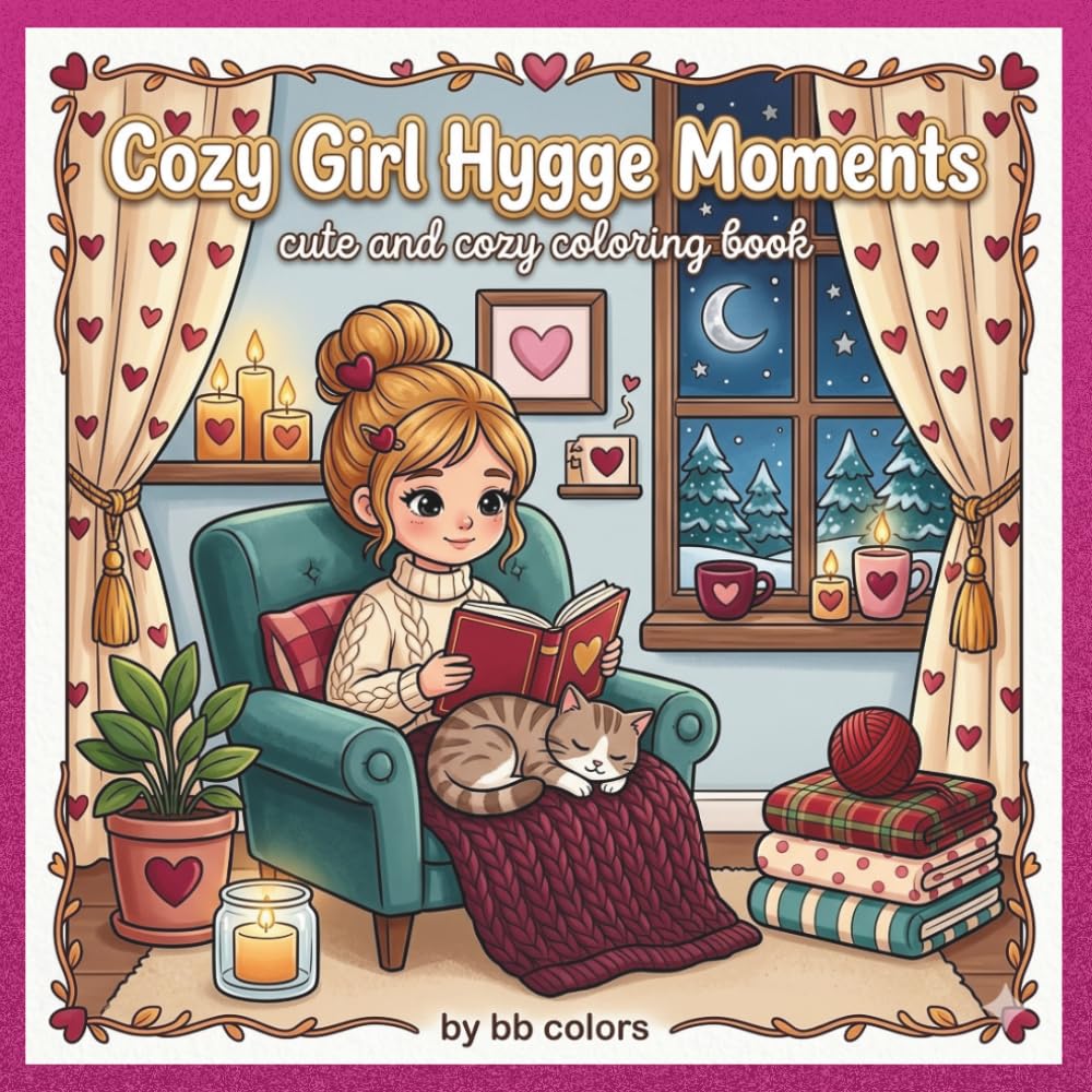 COZY GIRL HYGGE MOMENTS: CUTE AND COZY COLORING BOOK