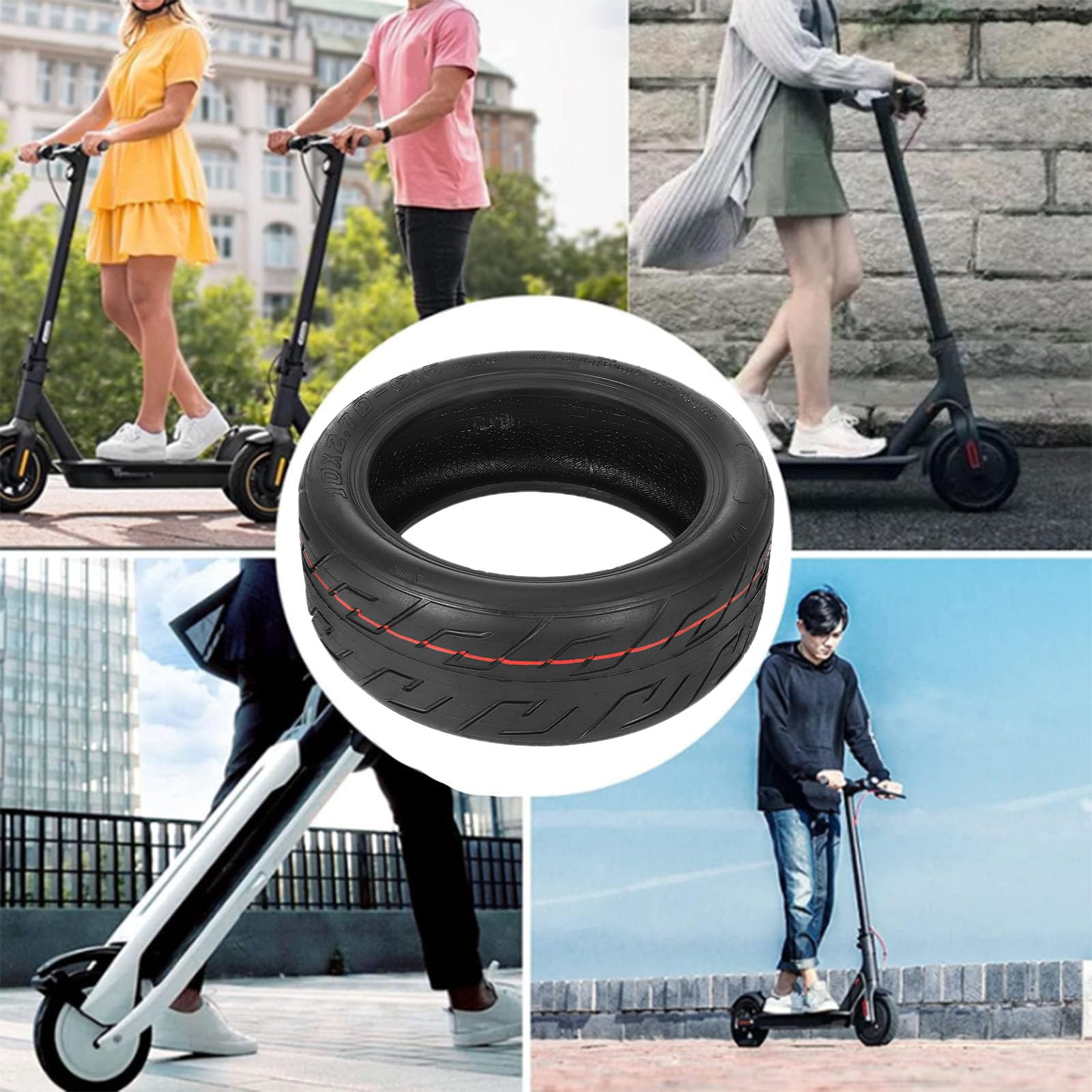 10 * 2.70 Neumático Repuesto para Scooter Neumático de Vacío Engrosado Neumático Sin Cámara para Scooter Eléctrico Reemplazo de Neumático 10 Pulgadas,2pcs