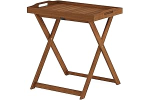 Furinno FG19557 Tioman Outdoor TV Tray Table Large, Natural