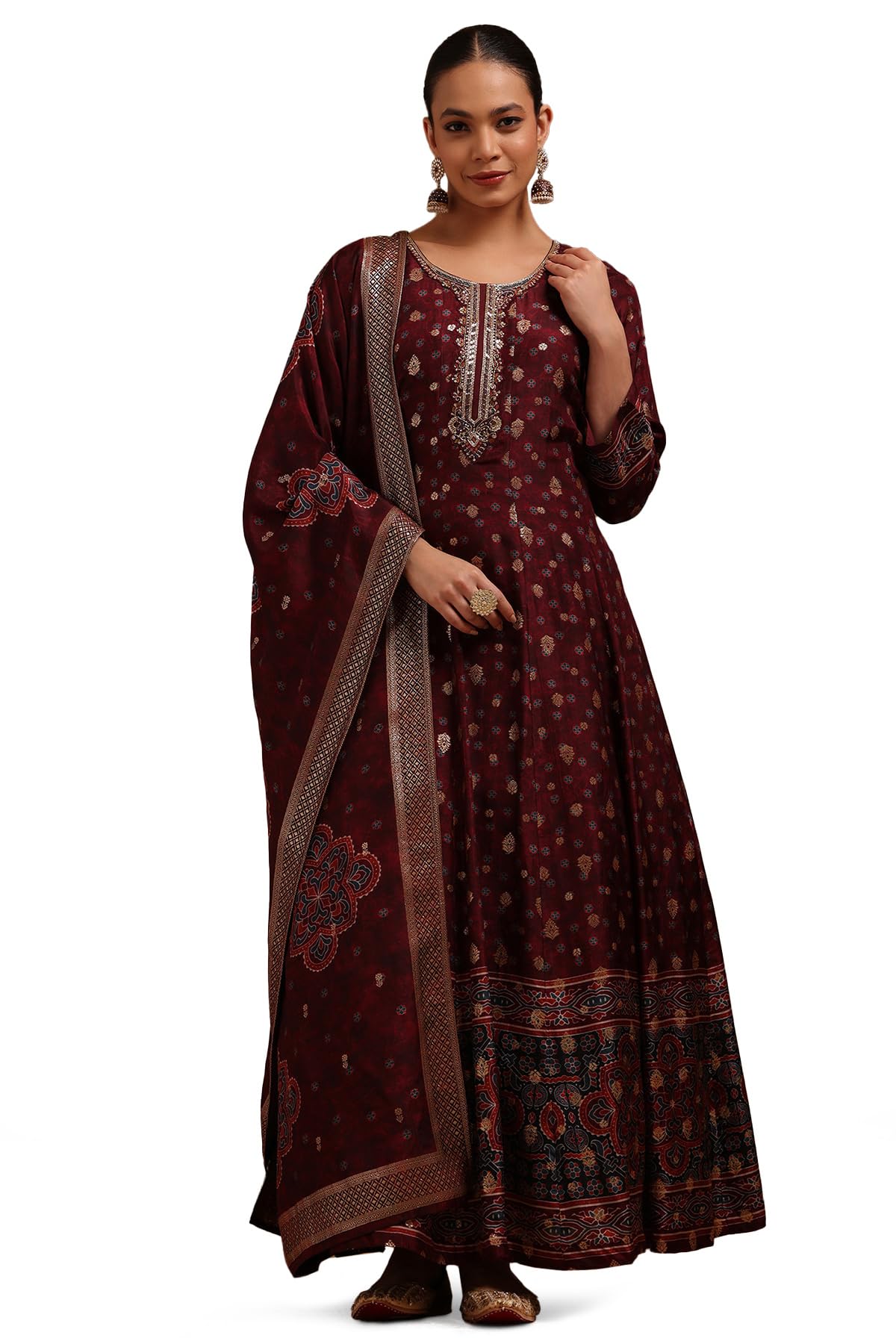 Women's Russian Silk Floor Length Gown-image-19