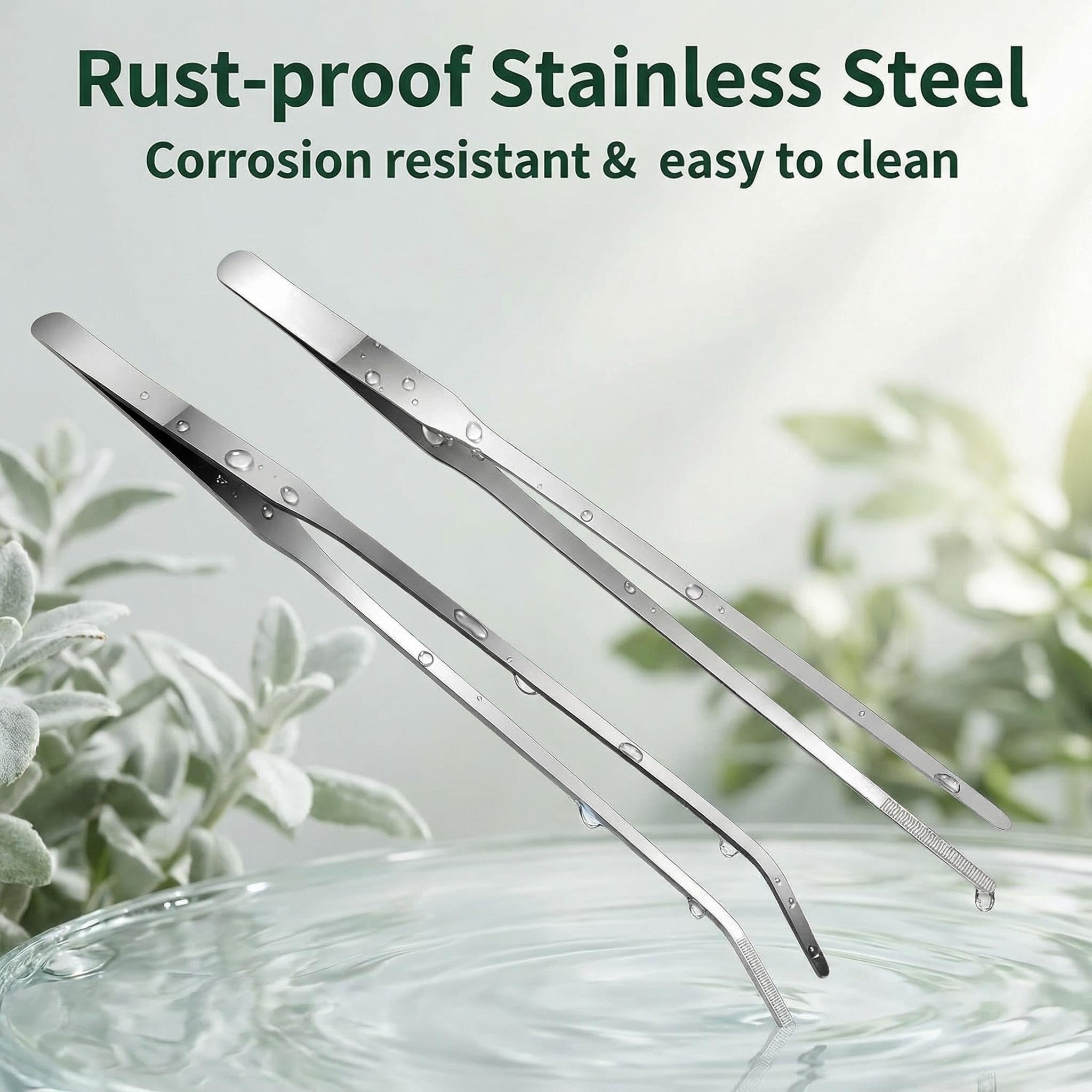 2 Pièces Pince pour Aquarium Incurvée, Pinces en Acier Inoxydable 27cm Longues Droites/Incurvées, Aquarium Aquascaping Kit, pour Lézards, Araignées, Aerpents, Outil D'alimentation pour Aquarium - 5