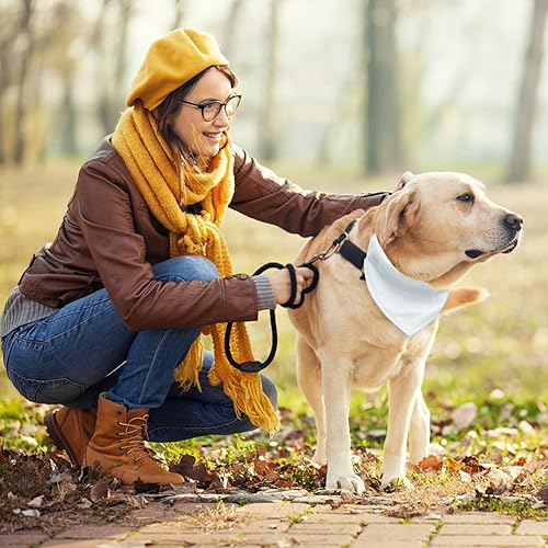 Miniatura 7 de 4 unidades de collar triangular blanco para perro, bandana para perro con hebilla ajustable sublimación en blanco para perros y gatos, M