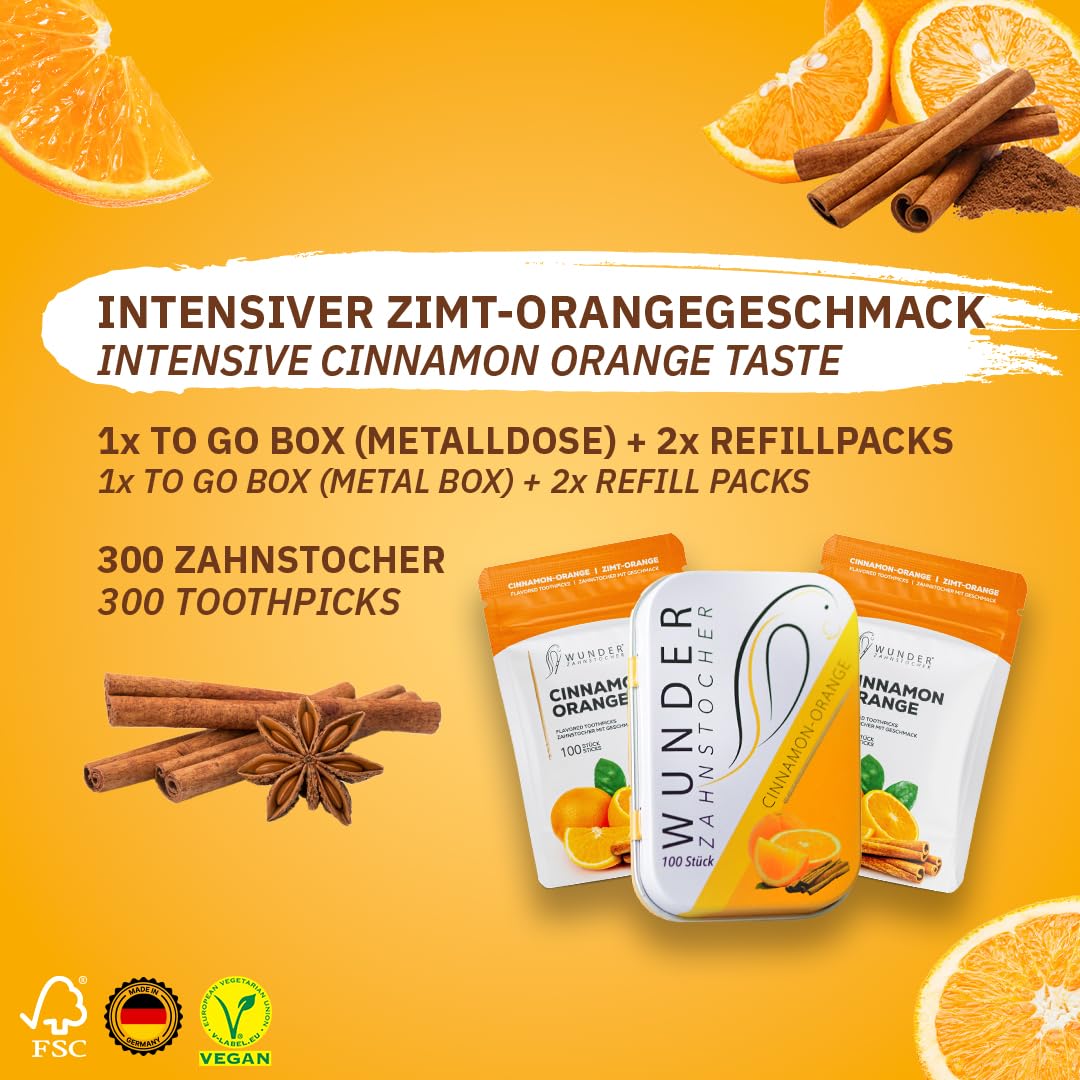 Wunder wykałaczki – wykałaczki o smaku, zestaw 3 szt. – guma do żucia bez plastiku – pomaga zwalczać nieświeży oddech – zaprzestanie palenia – świeży oddech z aromatycznymi wykałaczkami – bez cukru,