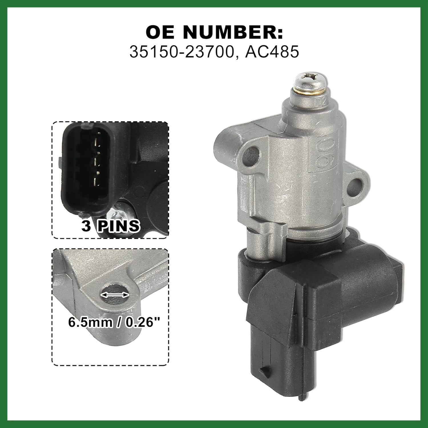 Motoforti Idle Air Control Valve IACV IAC 35150-23700 for Kia Sportage Spectra Spectra5 for Hyundai Tiburon Elantra Tucson 2003-2010 L4 2.0L Long-lasting