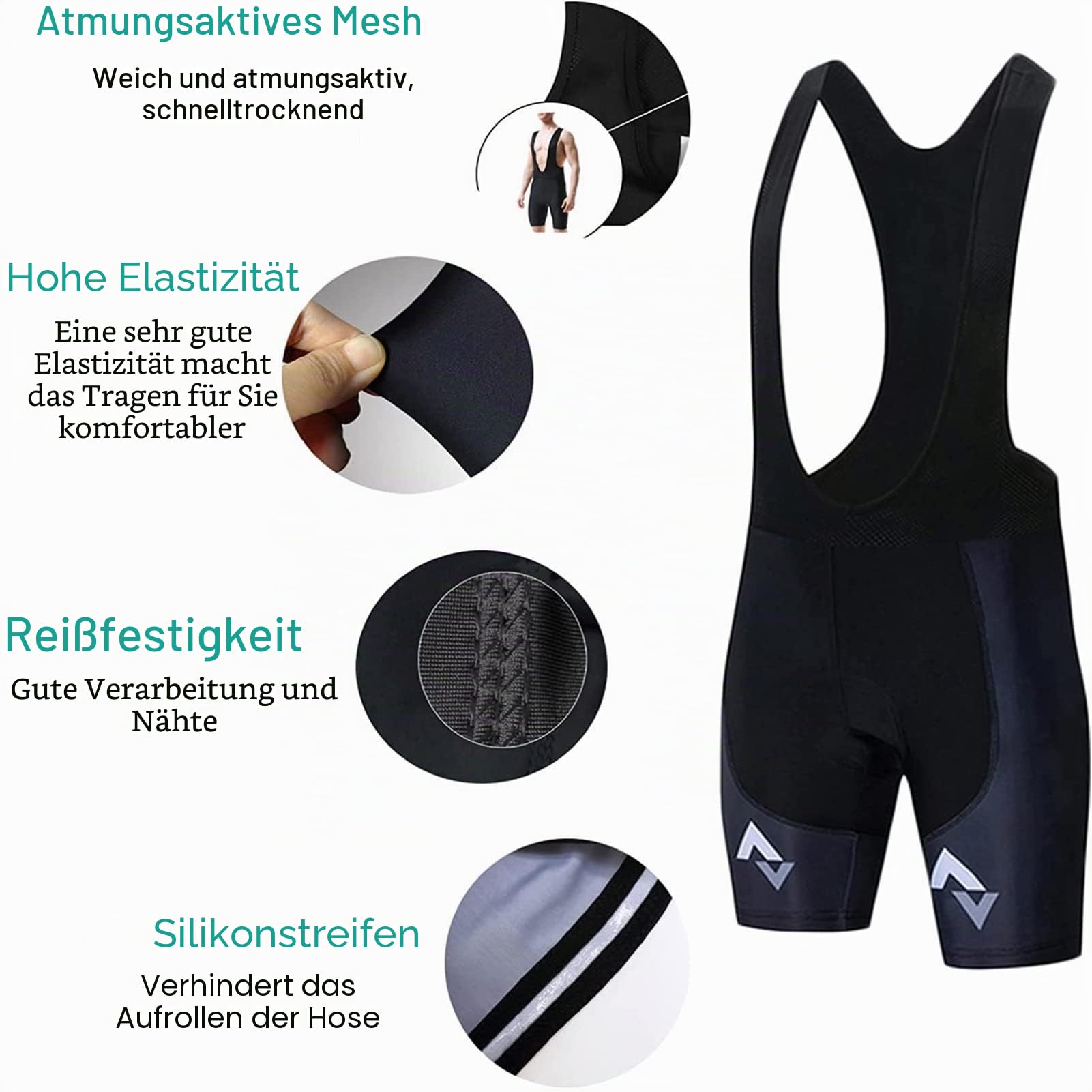 Radtrikot Set,Fahrradtrikot Herren,Atmungsaktives Sommer Kurzarm Fahrradtrikot Kurzarm + Radhose,Fahrradbekleidung Set für Fahrrad Rennrad MTB