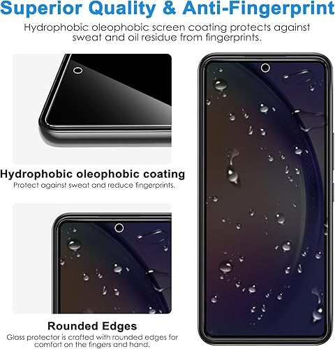 Miniatura 4 de LYWHL Paquete de 2 protectores de pantalla para Samsung Galaxy A54 5G, protector de pantalla de privacidad antiespía, película de vidrio templado,