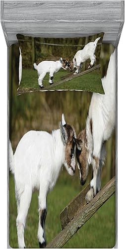 Miniatura 207 de Ambesonne Juego de sábanas bajeras y fundas de almohada, diseño retro de los videojuegos con botones de joystick vintage de los años 80 y 90, diseño