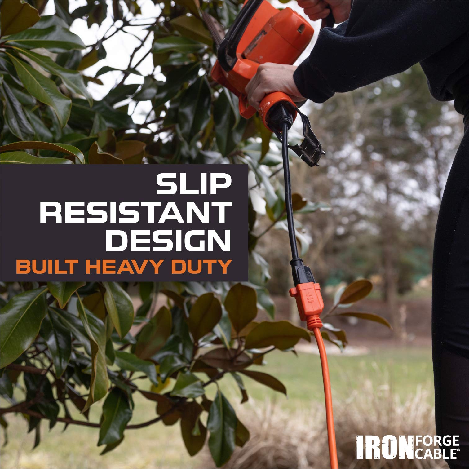 Cable de extensión de color naranja o rojo – 16/3 o 12/3 resistente para exteriores con 3 clavijas de conexión a tierra para seguridad – ideal para jardín y electrodomésticos principales
