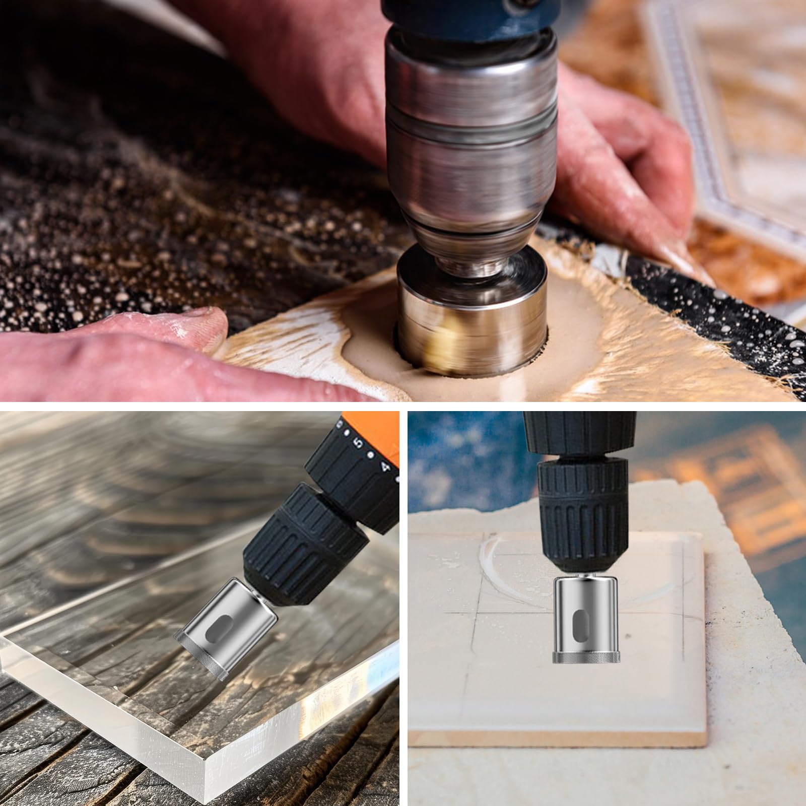 Kit 15 Punte Diamantate Per Trapano | Seghe A Tazza 6-50mm | Per Piastrelle, Vetro, Ceramica E Marmo | Ideale Per Fai Da Te