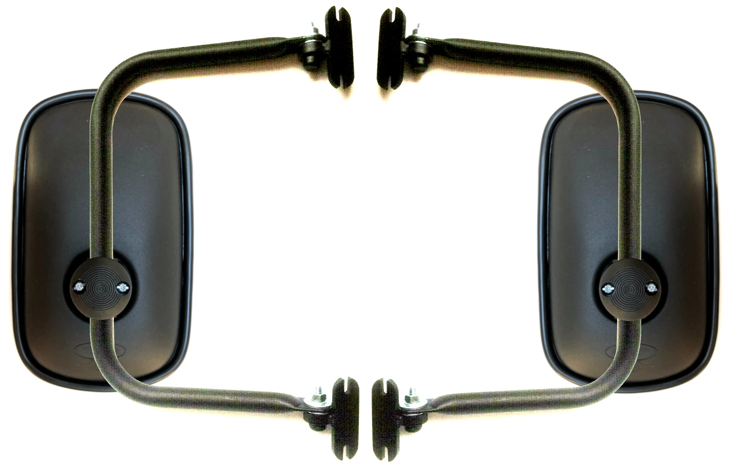 2 specchietti retrovisori esterni 263 x 160 R1200 E20 ø10-24 e supporto per specchi per trattori, camion, escavatori, macchine da costruzione