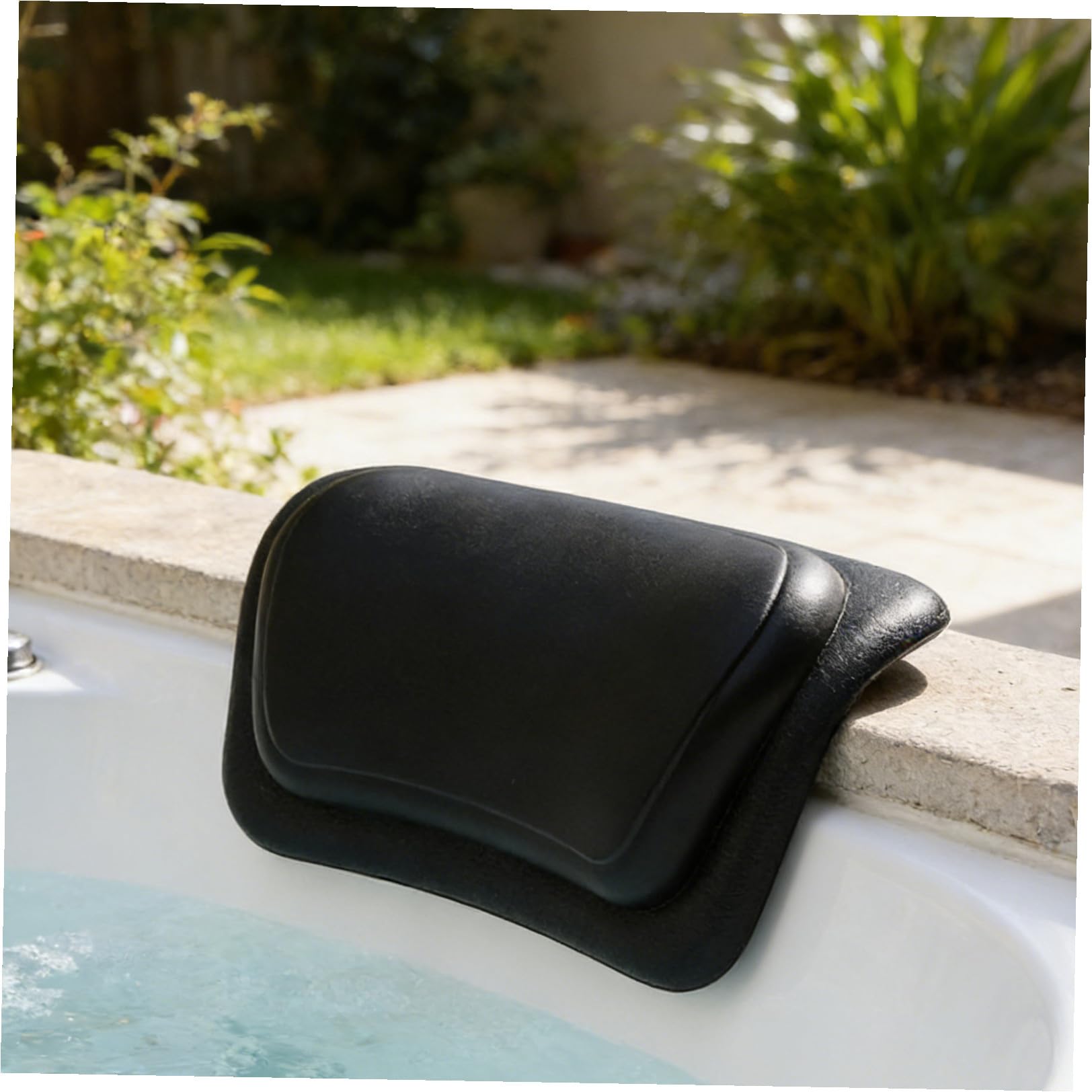 GALPADA Almohada Cervical para Bañera con Soporte Ergonómico para Cuello, Material PU y Ventosas Fuertes para SPA y Baño en Casa