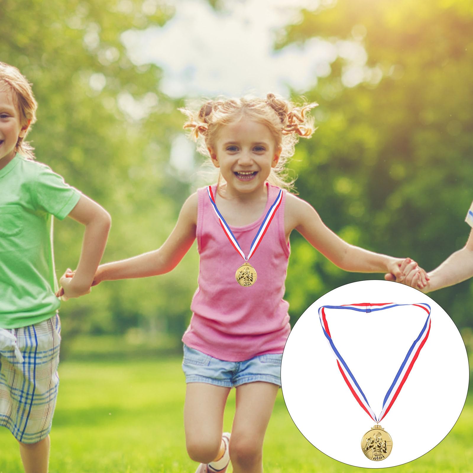 Artibetter 30 Stück Goldene Wettkampfmedaille für Rennen und Spiele, Rund
