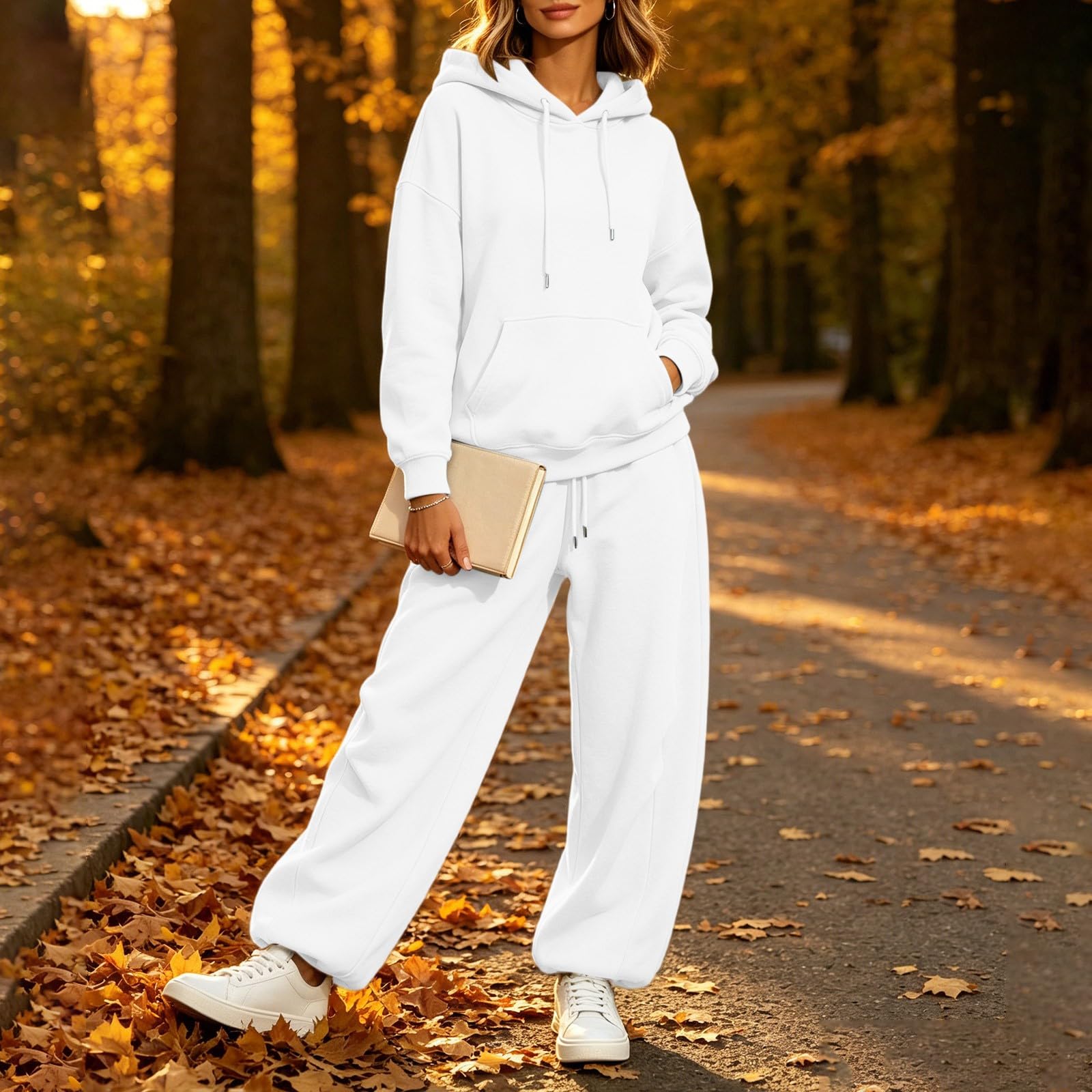 LUCKME Conjunto Deportivo Mujer,Chandal Mujer Completo Holgado Manga Larga