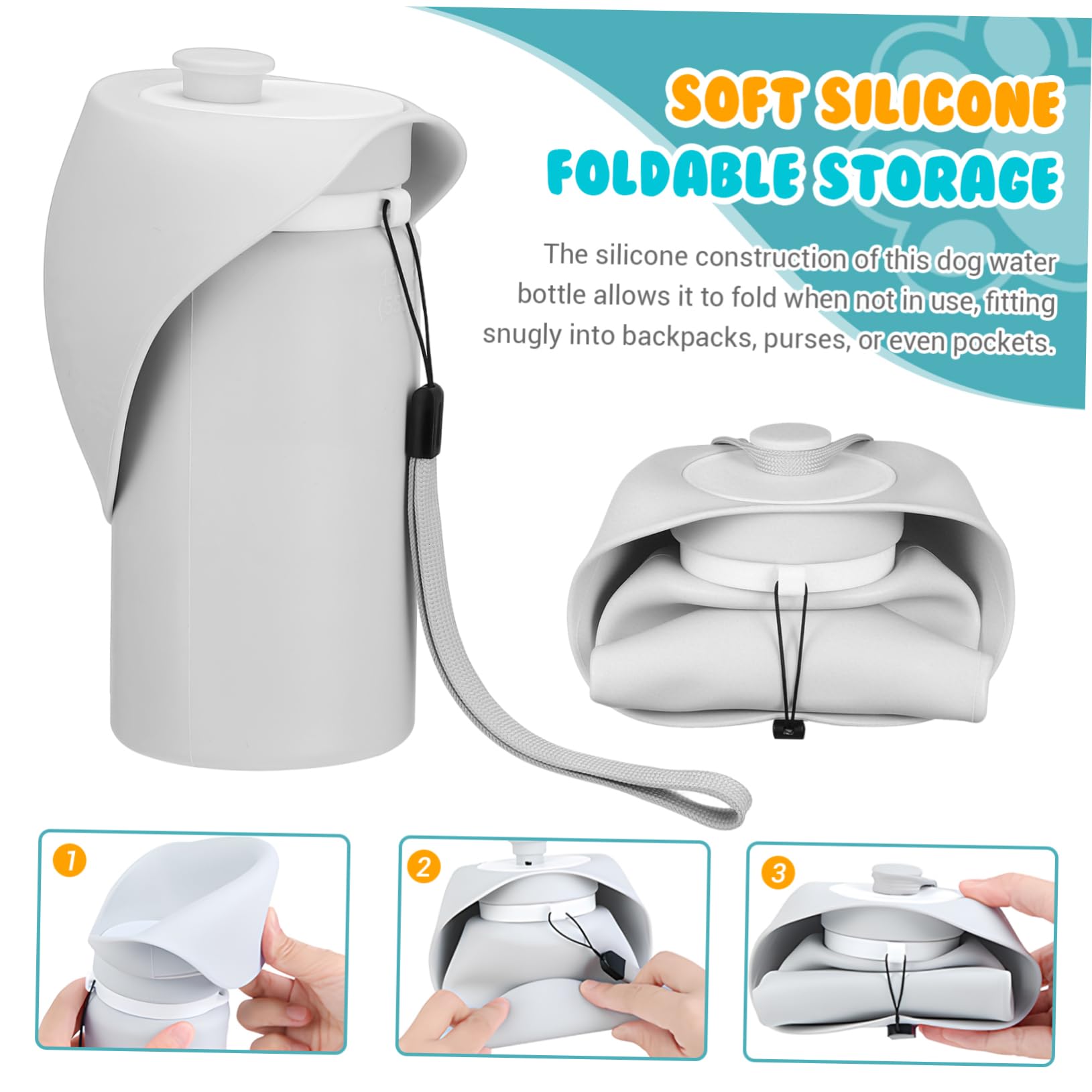 Mikikit 550ml Dog Water Dispenser Portable Pet Water Bottle Sipping Bowl Leakproof for Hiking