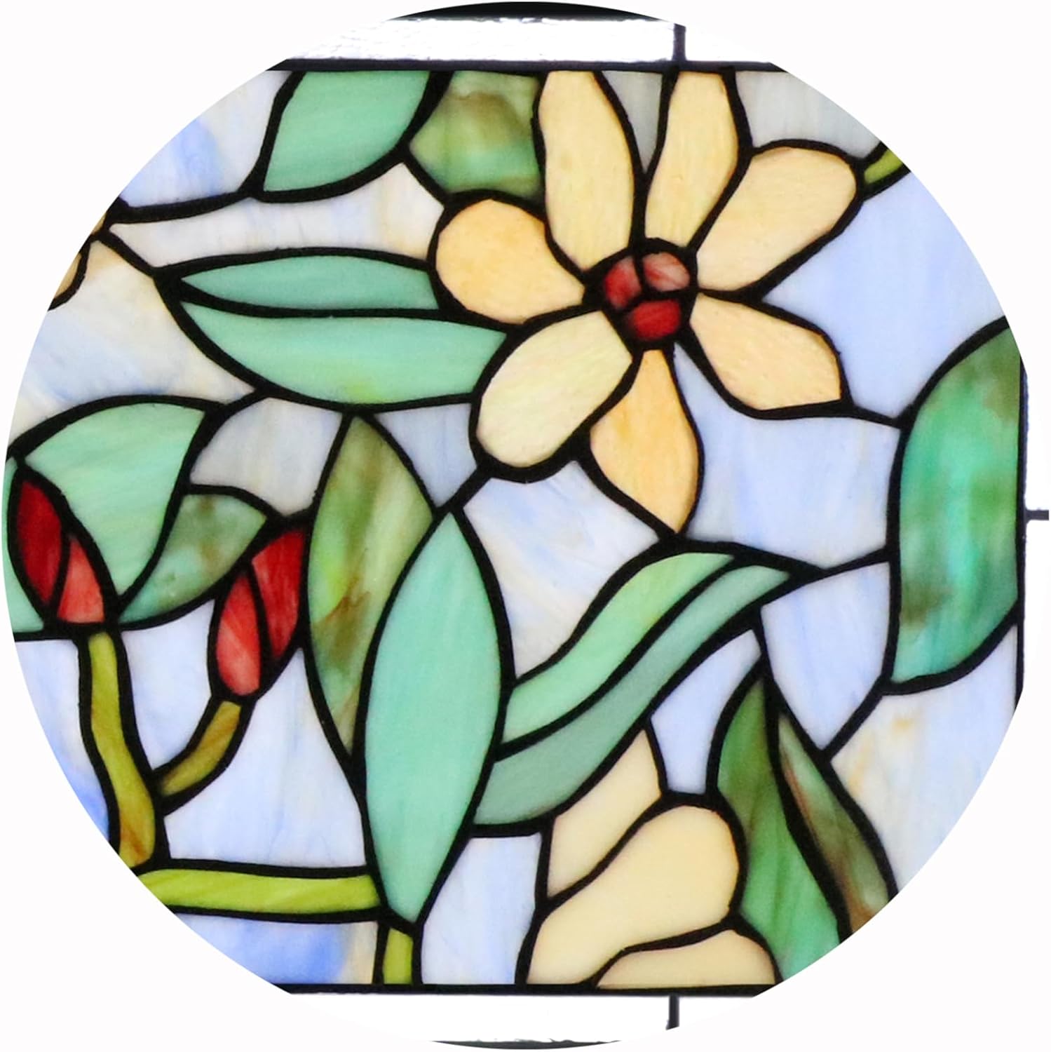 Yogoart Tiffany Style Stained Glass Window Hanging Panels Horizontal Transom Window (32" X 10")