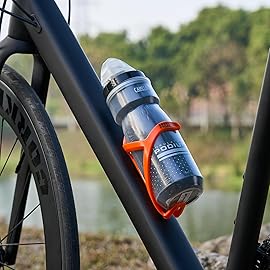 corki Cycles Bike Water Bottle Holder Right Side Load Water Bottle Cage for Road, MTB, Gravel Bicycle Vibrant Orange 1-Pack