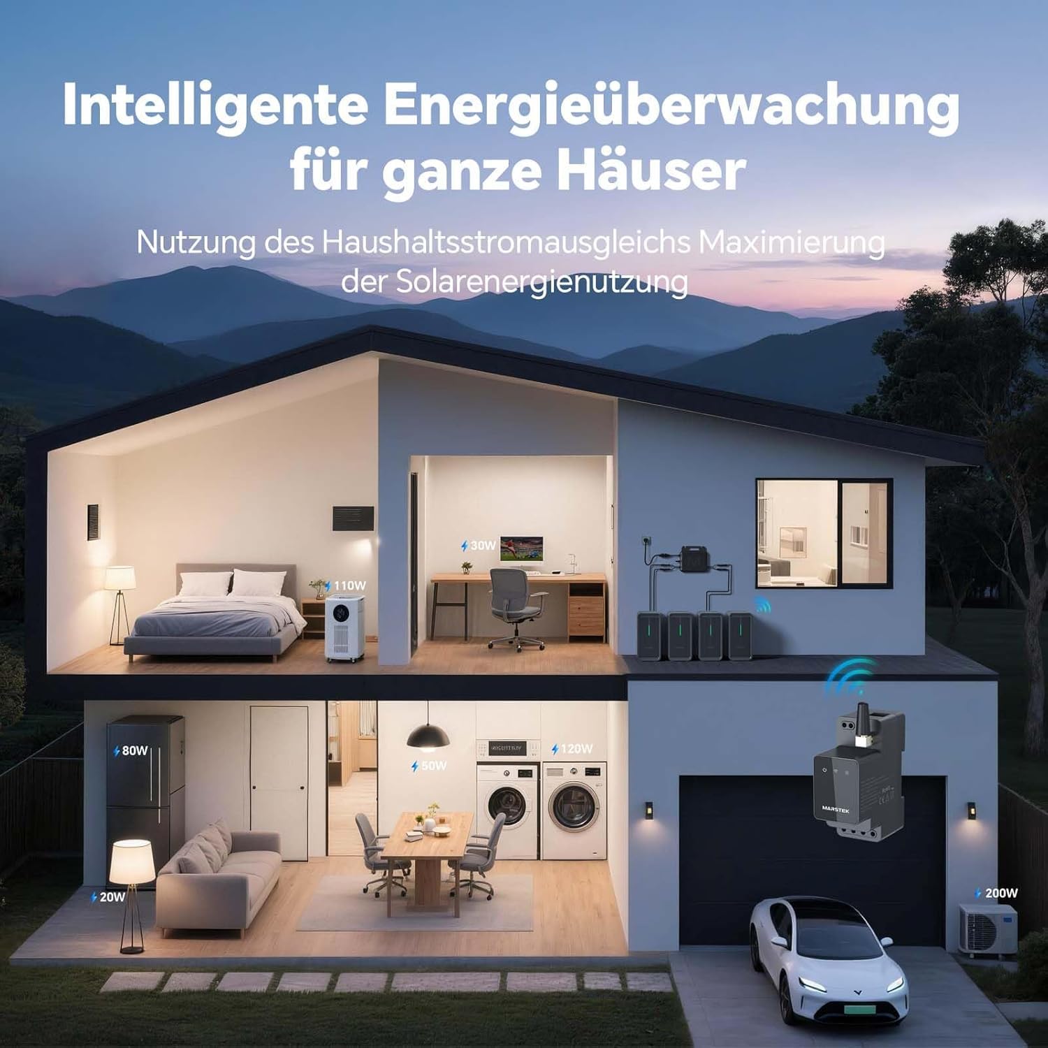 Smarter Zähler CT002 für Marstek 2500D mit Jupiter Serie,Kabellos mit WLAN/Bluetooth, 10 Jahre Garantie, Spart Stromkosten – Schnelle Installation - Nur für Privatpersonen – 0% MwSt