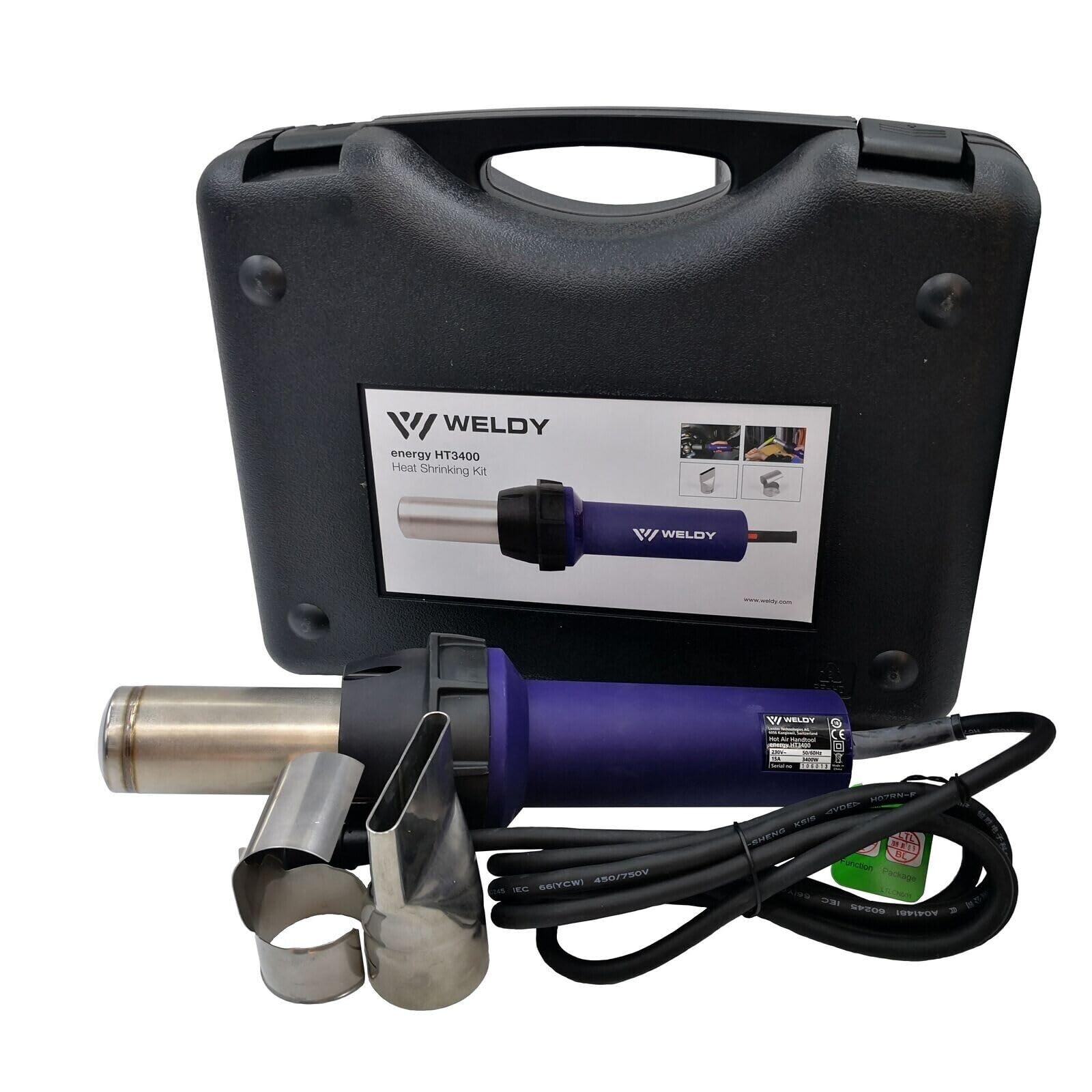 WELDY 3400W Heat Gun Plastic Welding Gun 230V Universal Kit Hot Air Hand Tools
