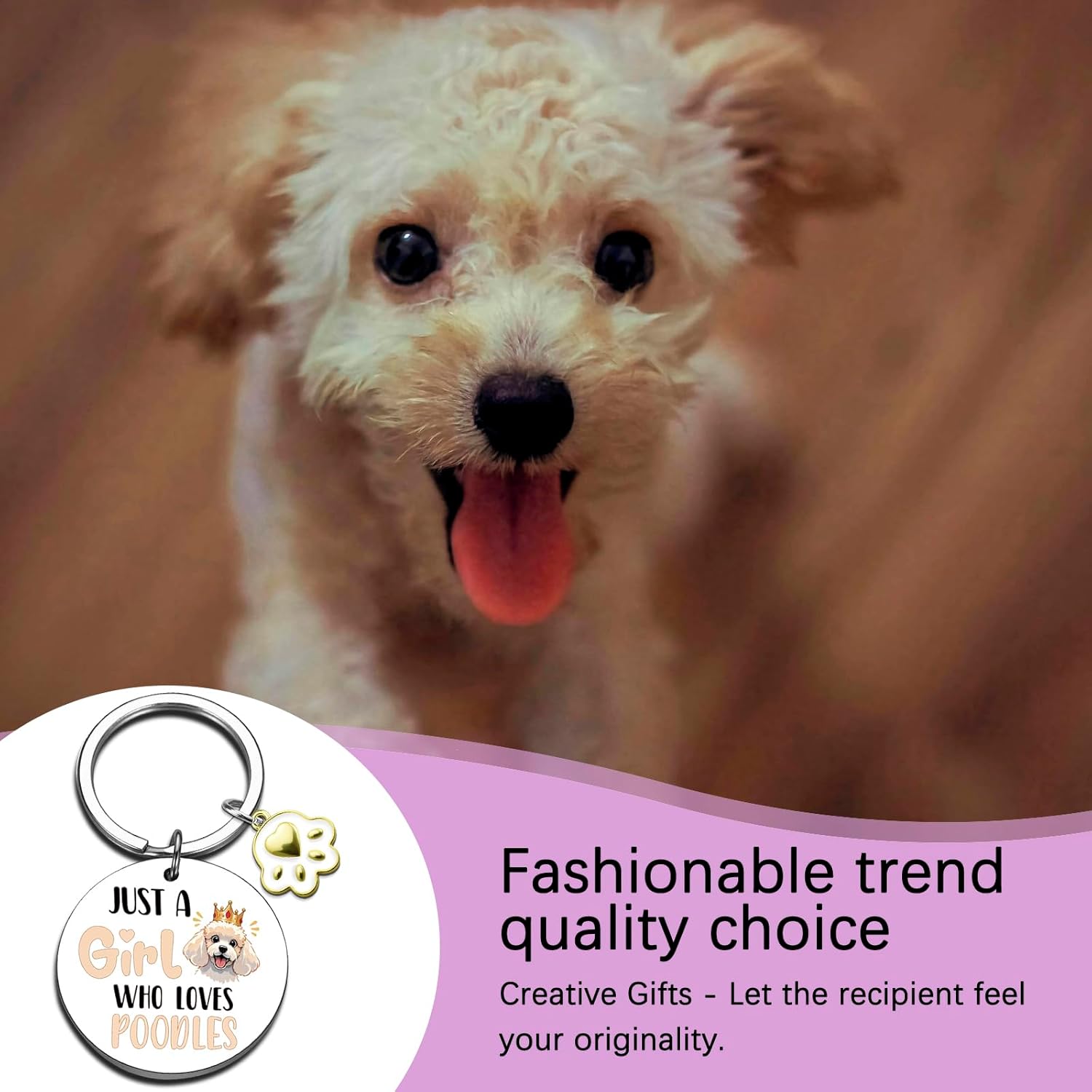 Poodle Gifts For Women Christmas Birthday Gifts For Poodle Mom Themed Keychain - Image 7