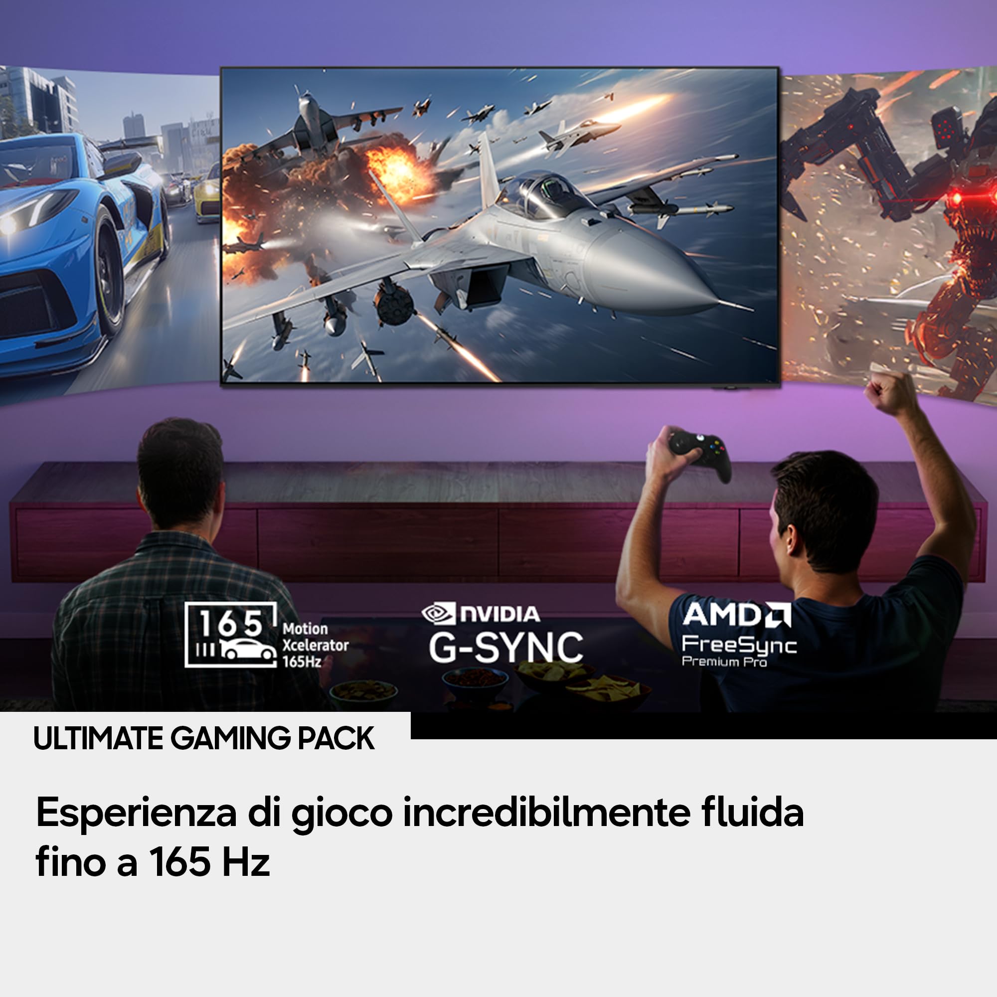 Samsung Smart TV 55" QE55S99HAEXZT OLED 4K Glare Free, HDR 10+, Motion Xcelerator 165Hz, Dolby Atmos, Gaming Hub, G-Sync, Voice Control with AI(VAC), Alexa Built-in, PACCHETTO INTRATTENIMENTO, 2026