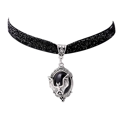 Sacina Gothic Bat Choker Necklace, Victorian Necklace, Vampire Bat Pendant, Goth Halloween Jewelry Gift for Women, Christmas Gift for Women (Victorian Bat Choker)