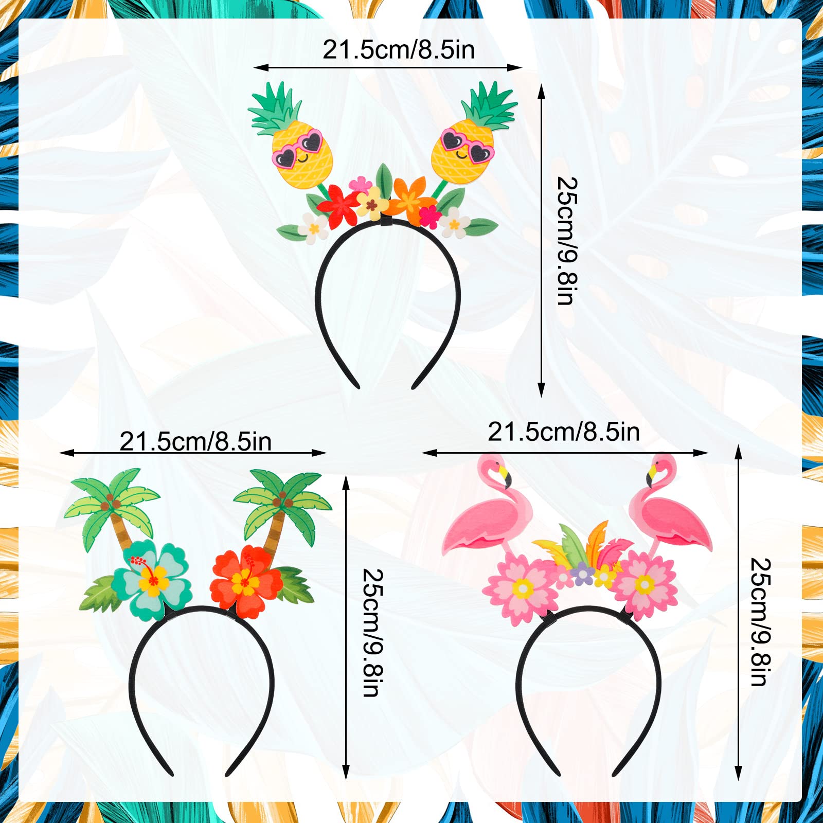 Amazon.com: Janinka 3 Pcs Summer Hawaiian Luau Headbands 
