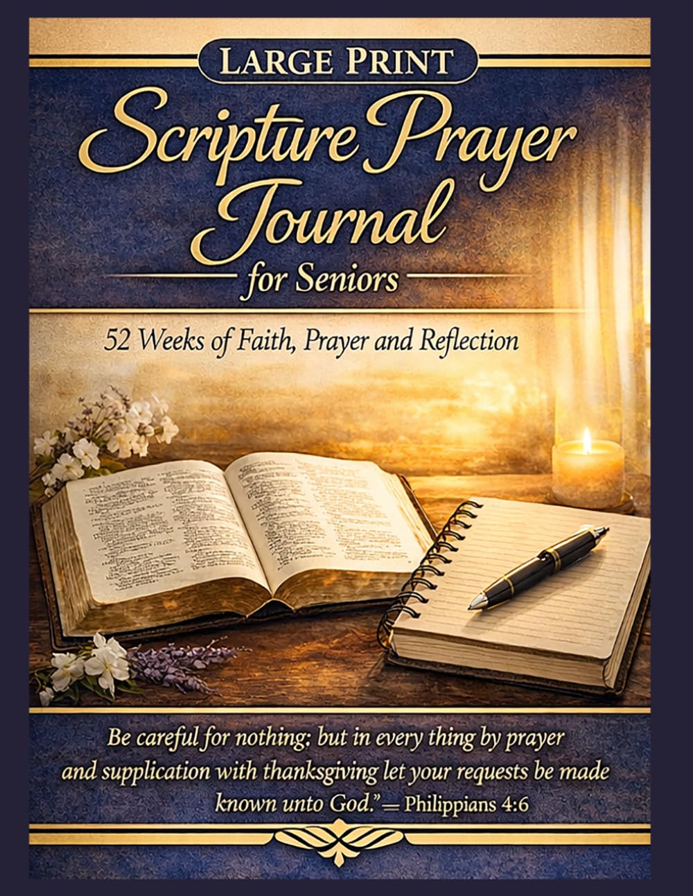 Large Print Scripture Prayer Journal for Seniors: 52 Weeks of Faith, Prayer and Reflection with Scripture Verses and Guided Prompts for a Deeper Walk with God