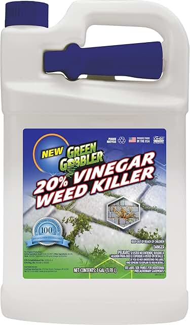 Green Gobbler 20% Vinegar Weed & Grass Killer | Natural & Organic | Concentrated | 1 Gallon Spray | Glyphosate Free Herbicide