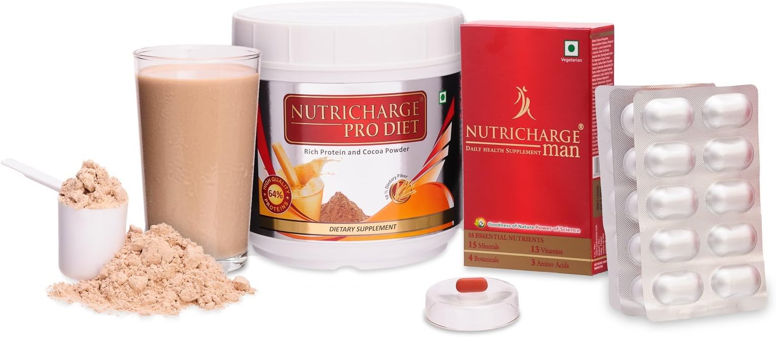 Nutricharge Chocolate pro diet and Nutricharge men tablets(30tab)