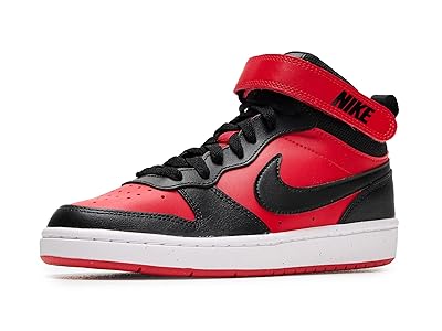 Nike Kids Court Borough Mid 2 (Big Kid) Kids Shoes University Red/Black/White : 5.5 Big Kid M, Leather