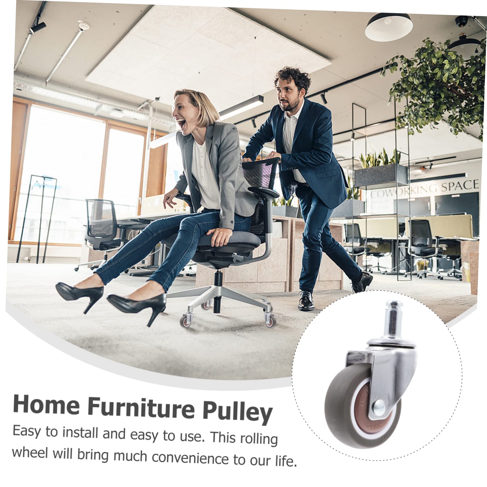 Amazon.co.jp: スイベルホイール キャスターを回転させるオフィスチェア2 /4ピース。透明 PU。カステルサイレント一般重家具ホイール  工業用家具用 (色 : Silver, Size : 2pcs) : 文房具・オフィス用品 キャスター 家具移動 回転椅子用ホイール オフィスチェア 厚みのあるゲーミングチェア サイレントプーリー 家具キャスター 4個セット