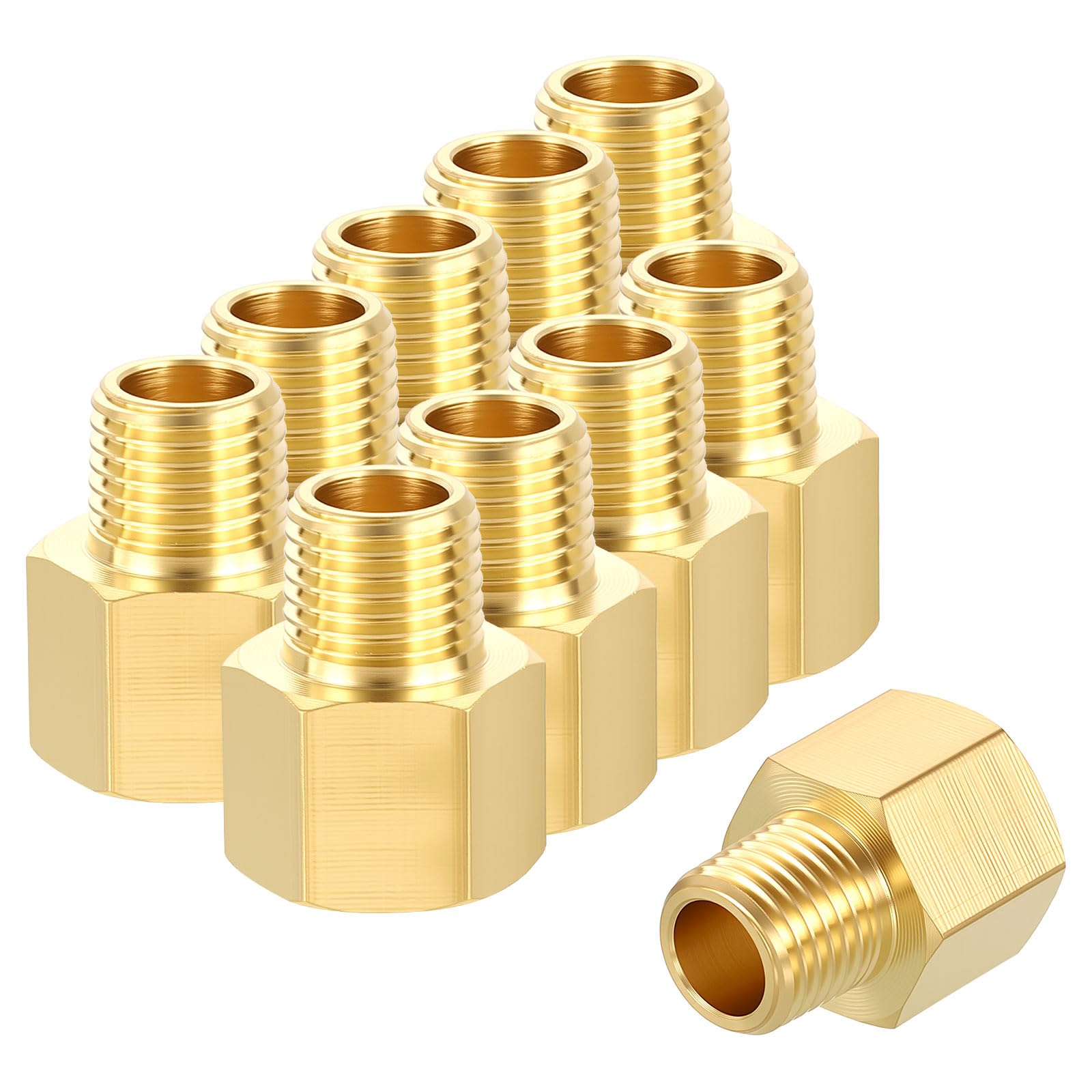 Adaptateur femelle vers mâle 3/8" NPT en lot de 10 avec filetage haute précision