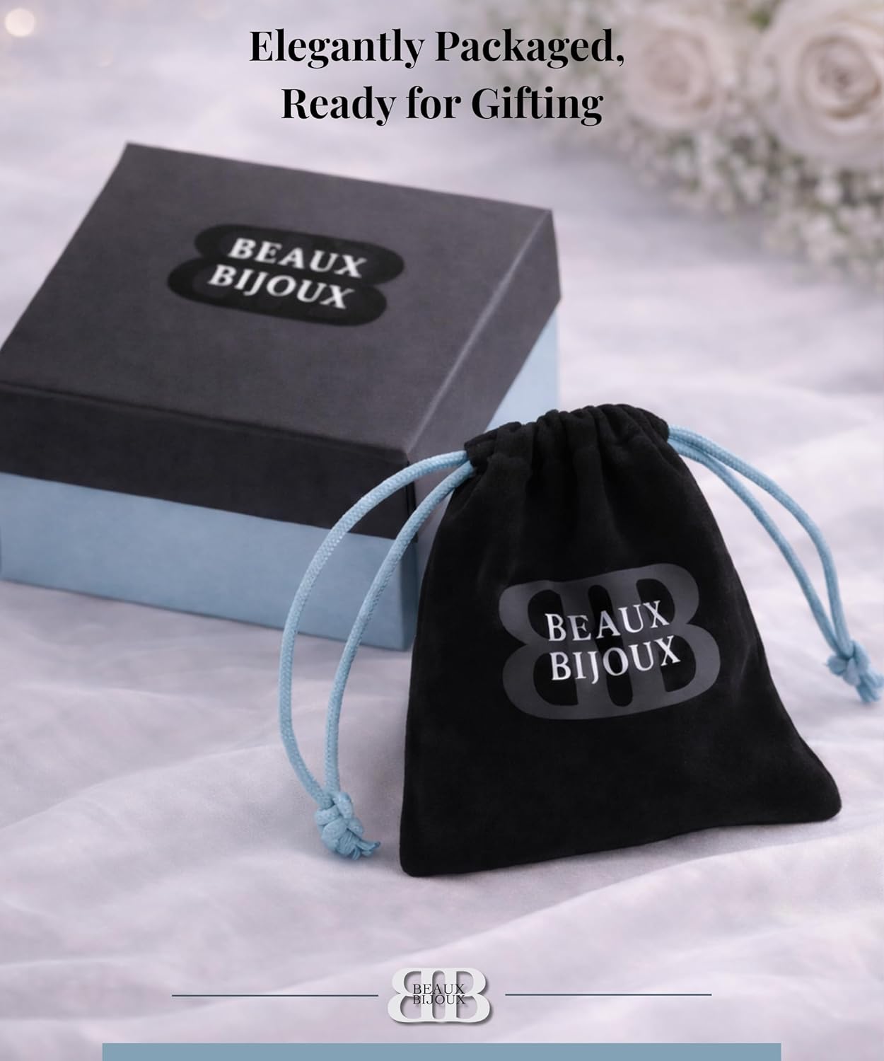 Beaux Bijoux Larimar Earrings for Women – Natural Larimar Dangle Earrings in 925 Sterling Silver – Beautiful Blue Gemstones - Unique Jewelry Gift - Image 6