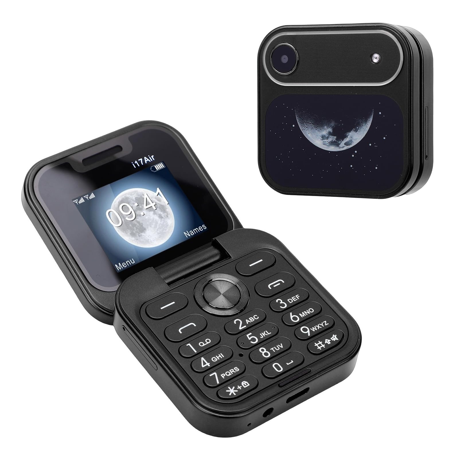 XUMIUZIY Unlocked Flip Phone, Large Buttons MP3 FM Mobile Phone with 1.77 Inch Screen, Dual SIM Dual Standby GSM One Touch Dialing Built in Loud Speaker (Black) — view 6
