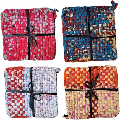 Miniatura 6 de Set of Two - Cotton Pot Holders - Heat Resistant -Double side use  Handmade Hot Pads Trivets - Rare Finds Christmas Gift - Hanging loops