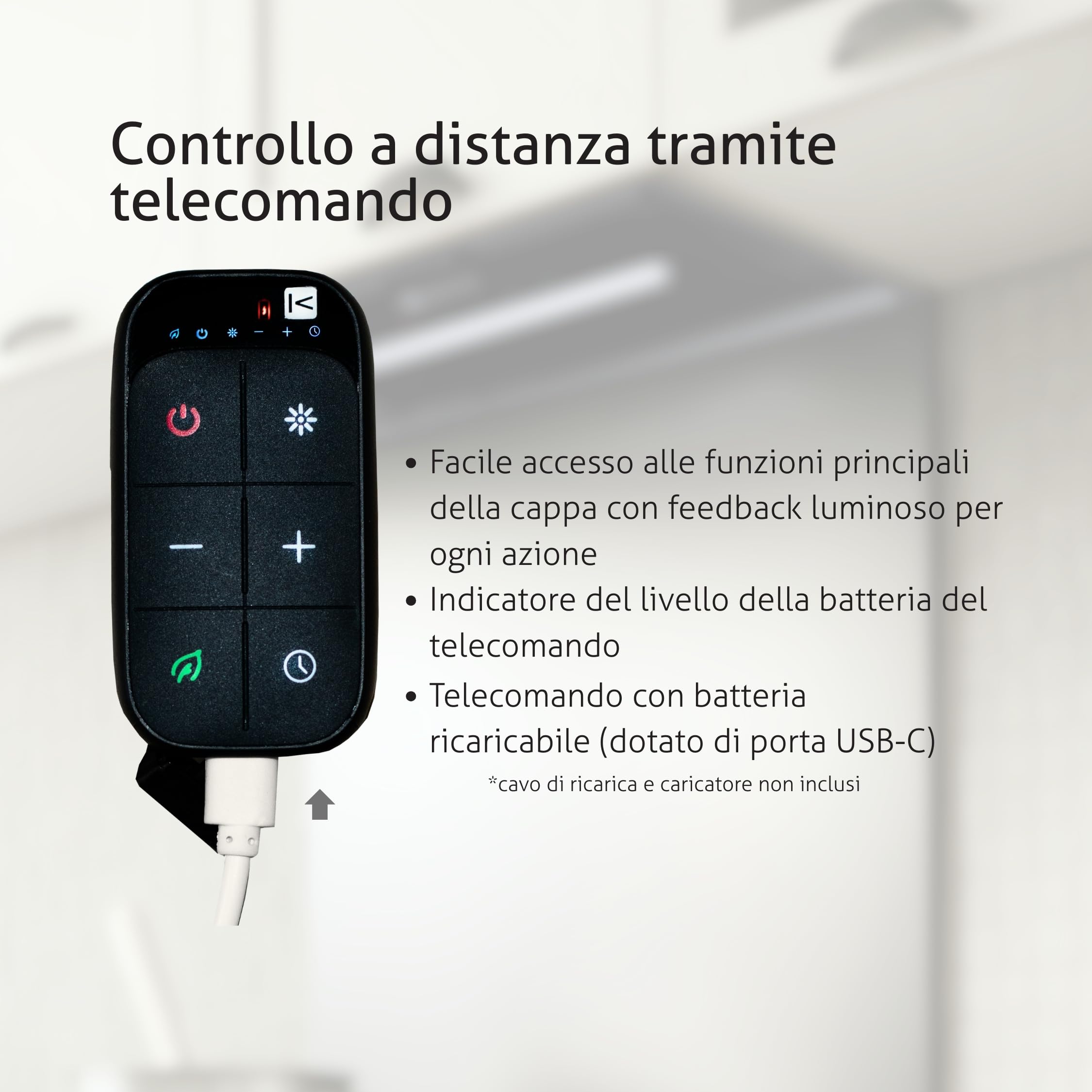 HANA 40 KPHN40BIB Cappa aspirante Incasso, A++, 40 cm, Controllo gestuale, Touch, Telecomando, Modalità purificazione aria, 450 m³/h, LED dimmerabile, Regolazione temperatura colore, Nero