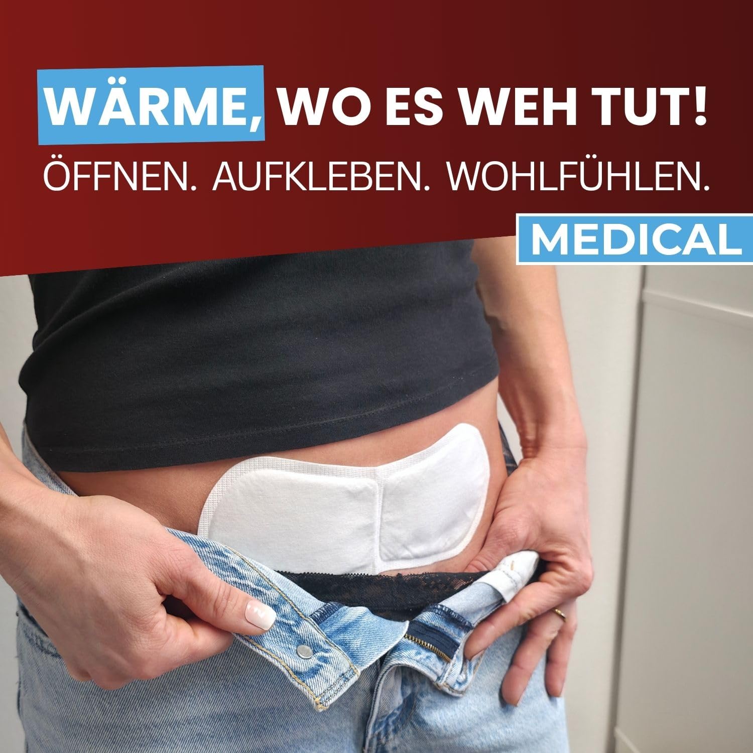 THERMOPAD Medical – 5, 10 o 30 parches térmicos médicos – 12 horas de calor para aliviar los dolores menstruales/tensión muscular (30 unidades)