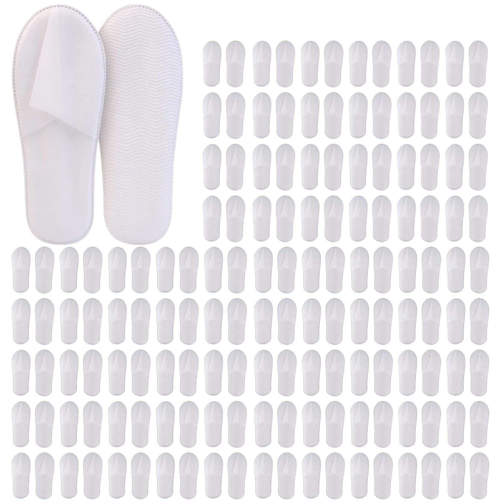 100 paia di pantofole usa e getta, unisex, con punta chiusa, taglia unica, per spa, vacanze, feste, ospiti, hotel e viaggi