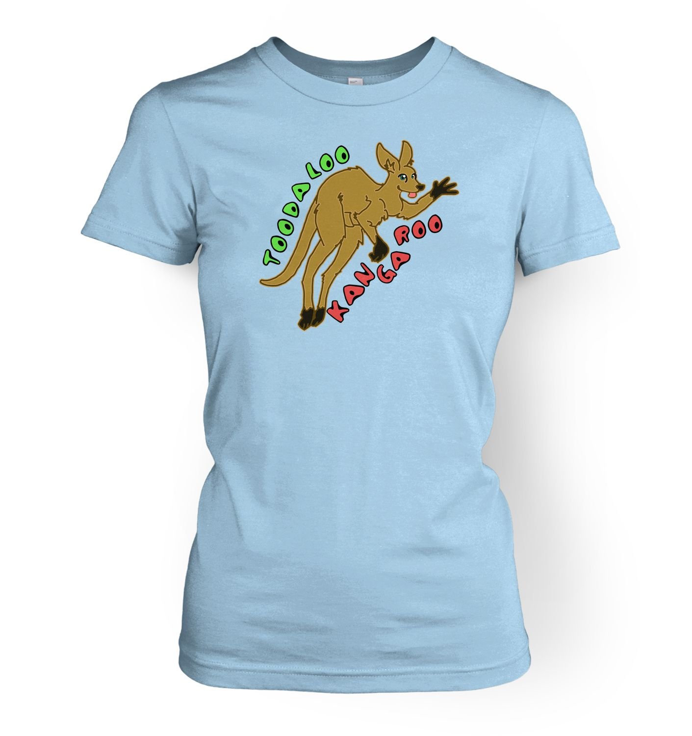 Kids Clothing By Big MouthToodaloo Kangaroo Womens T-shirt - Light Blue Large (UK Size 12)