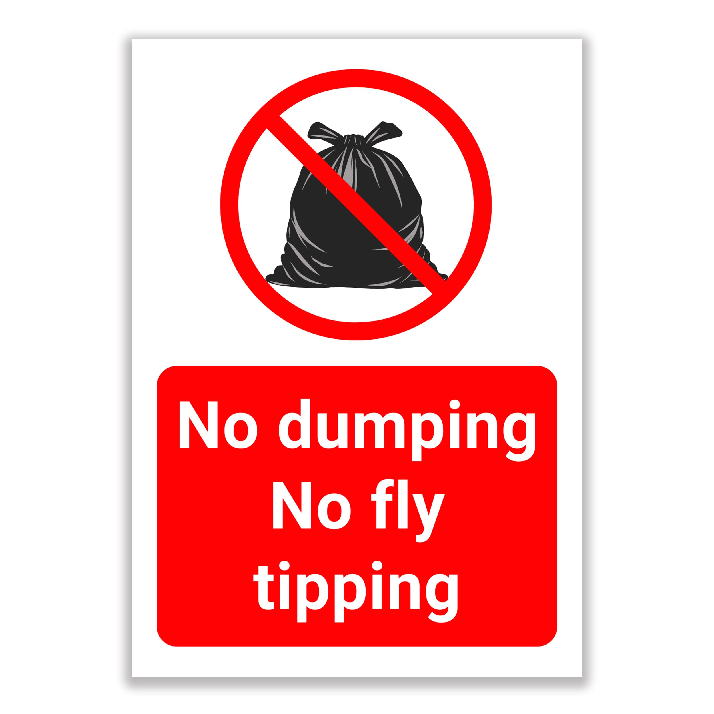 LP Lifestyle No Dumping No Fly Tipping Sign – Weatherproof Rust-Free PVC Outdoor Prohibition Sign, Durable Waterproof Plastic Notice for Private Land & Estates No.296 (A3 (297mm x 420mm) – No Holes)