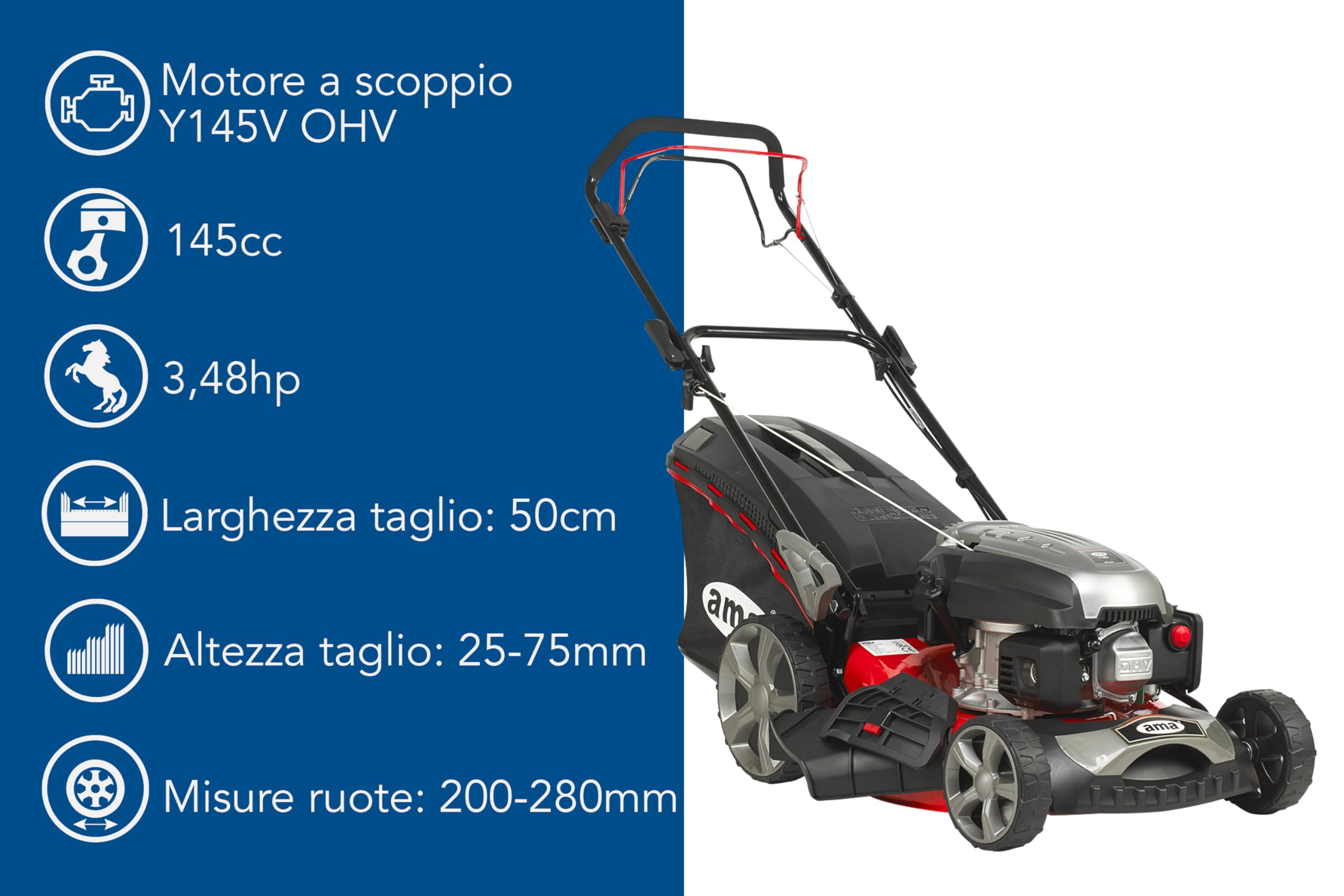 Tagliaerba a trazione Ama TRX 525 145cc 4in1 50 cm