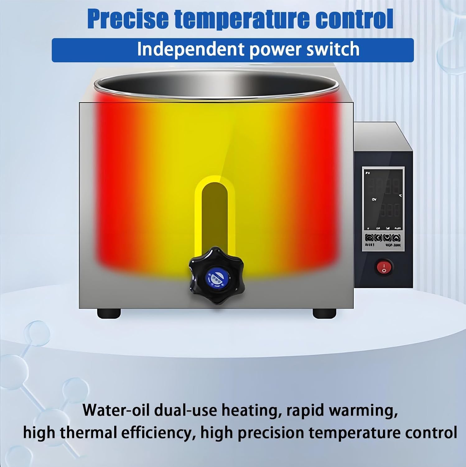 Baño Termostático Digital de Elevación, Baño de Aceite y Agua con Control PID y Cubeta de Acero Inoxidable, Capacidad 2L/3L/5L para Laboratorio, Investigación Científica y Control de Calidad,2L