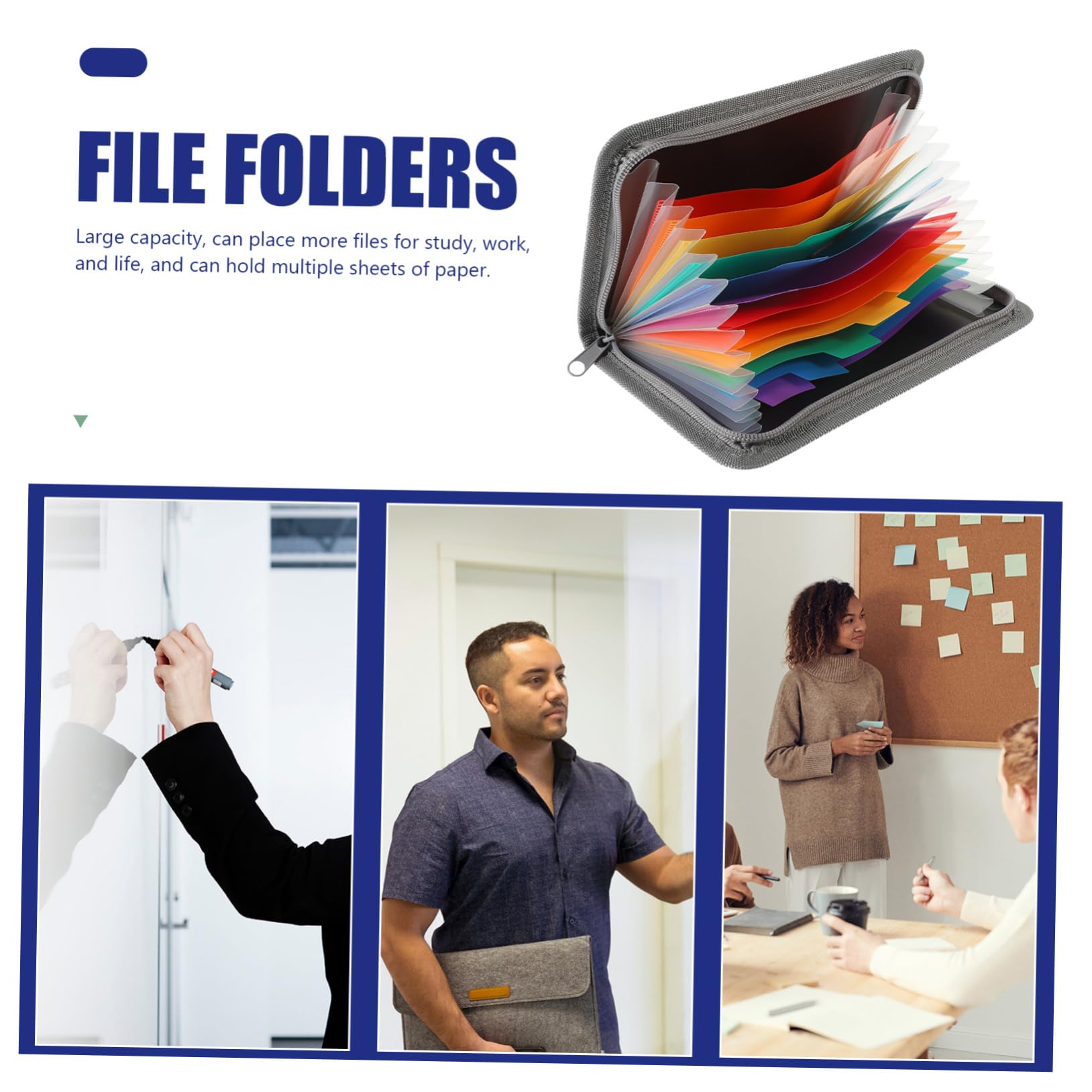 Angoily 7 Stück Akkordeon Ordner Mini Erweiterbar Kleiner Transparenter Dokumentenhalter Mehrschichtiger Datei Organizer mit Regenbogenbesatz Leichter Aktentaschen Organizer für Büro und