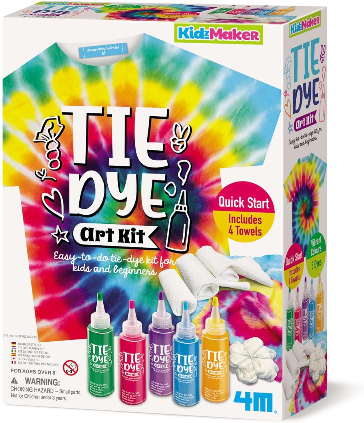 KidzMaker Tie Dye Art Kit (1 Set) - Perfect for Kids’ DIY Tie‑Dye Projects, Parties & Gifts