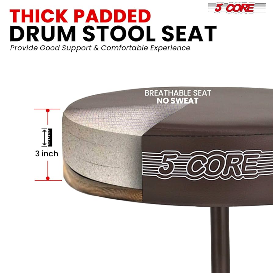CAHAYA Drum Stool: Thick Comfortable Padded Seat Cushion Guitar Percussion, Mode | UK